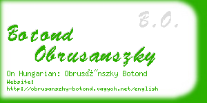 botond obrusanszky business card
